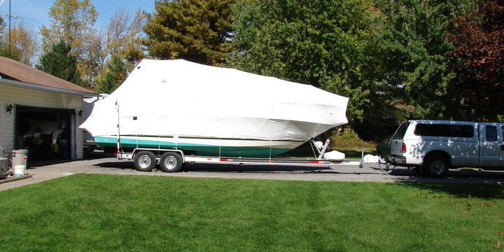 Installing boat shrink wrap